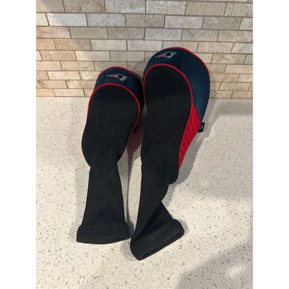 Two New England NFL Patriots Golf Club Head Cover Black Red Logo - Picture 2 of 2